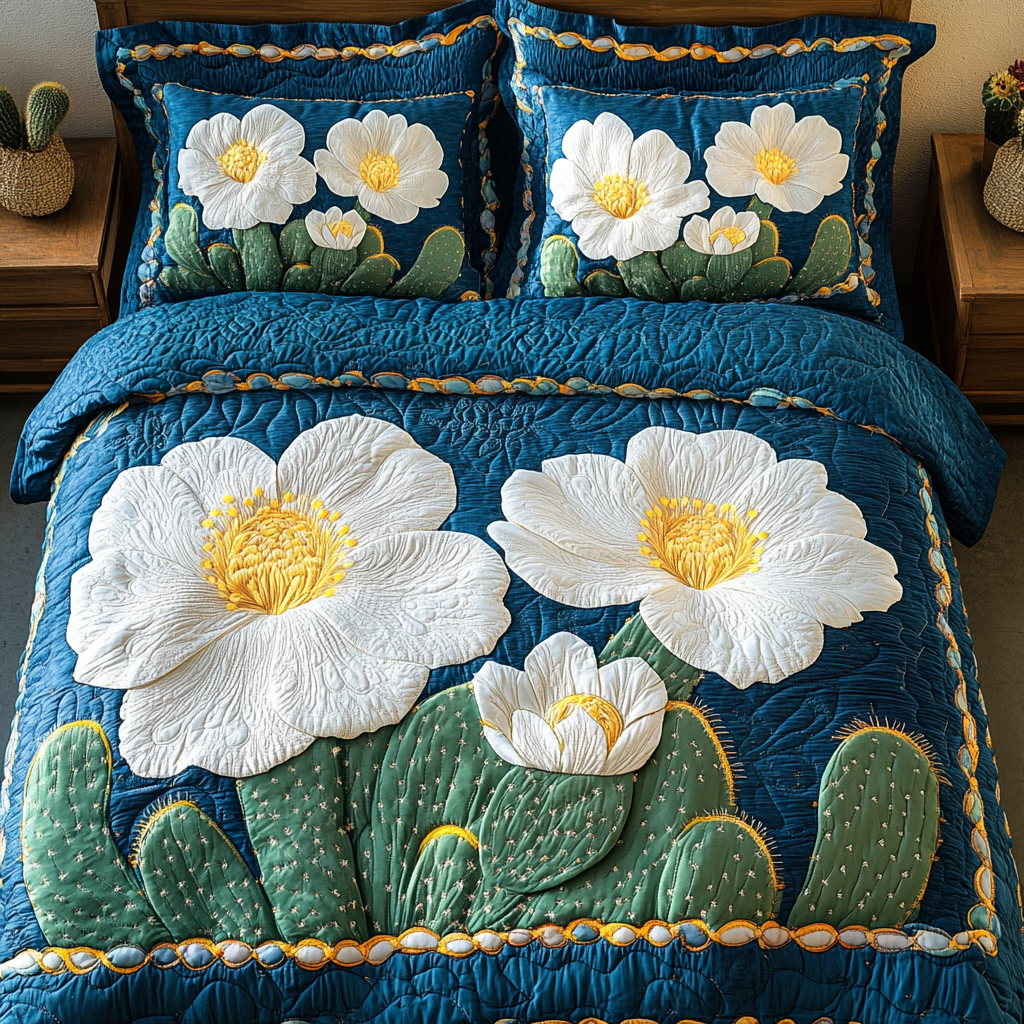 Desert Bloom Quilted Bedding Set Duvet Cover Bedspread Awesome Gifts For Cactus Lovers Desert Bloom Quilted Bedding Set Duvet Cover Bedspread Awesome Gifts For Cactus Lovers