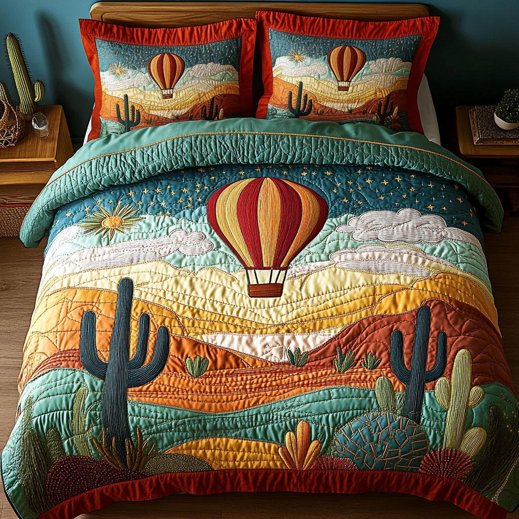 Desert Breeze Quilted Bedding Set Duvet Cover Bedspread Cactus Housewarming Gift Desert Breeze Quilted Bedding Set Duvet Cover Bedspread Cactus Housewarming Gift