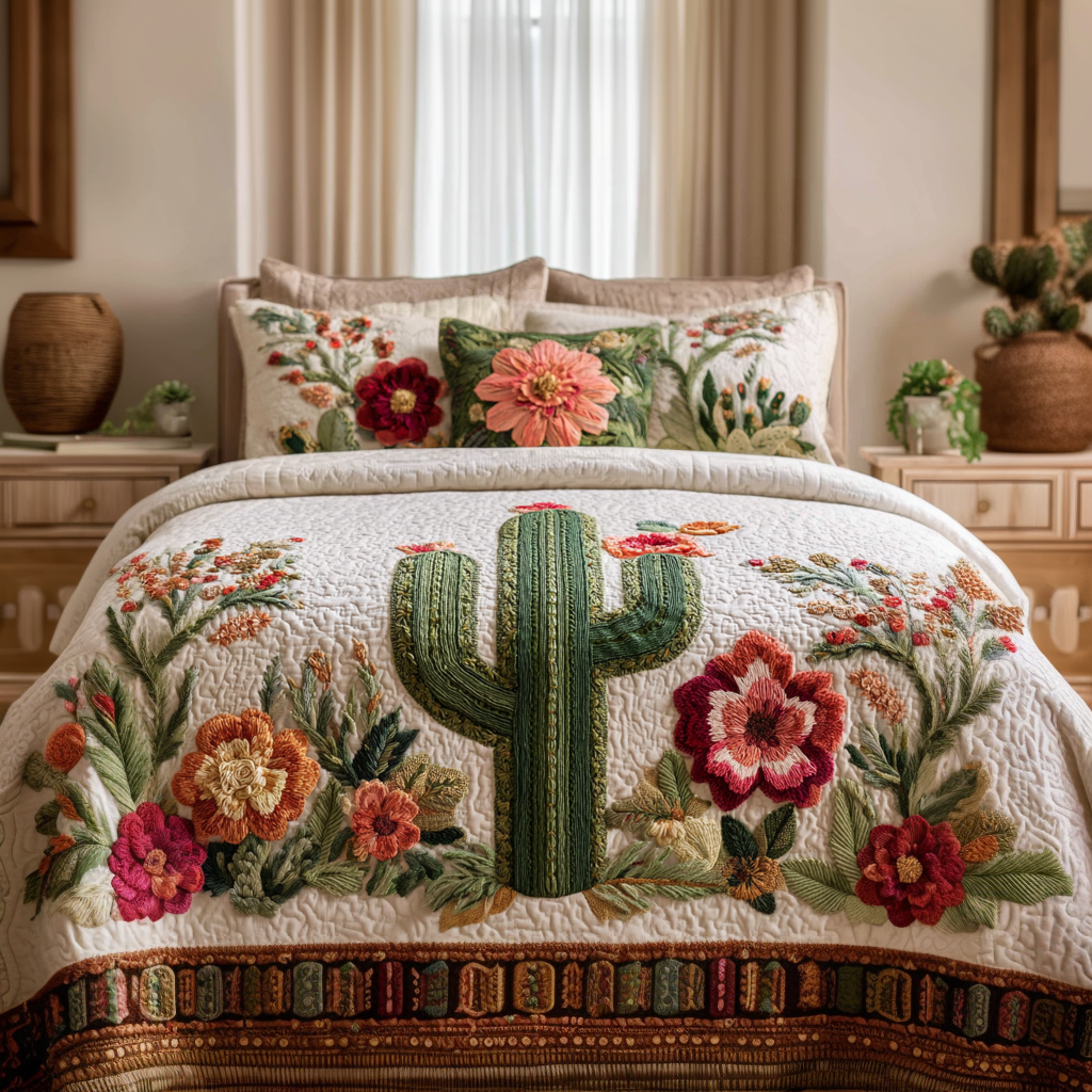 Desert Dreams Quilted Bedding Set Duvet Cover Bed Sheet Set Cactus Inspired Gifts Desert Dreams Quilted Bedding Set Duvet Cover Bed Sheet Set Cactus Inspired Gifts
