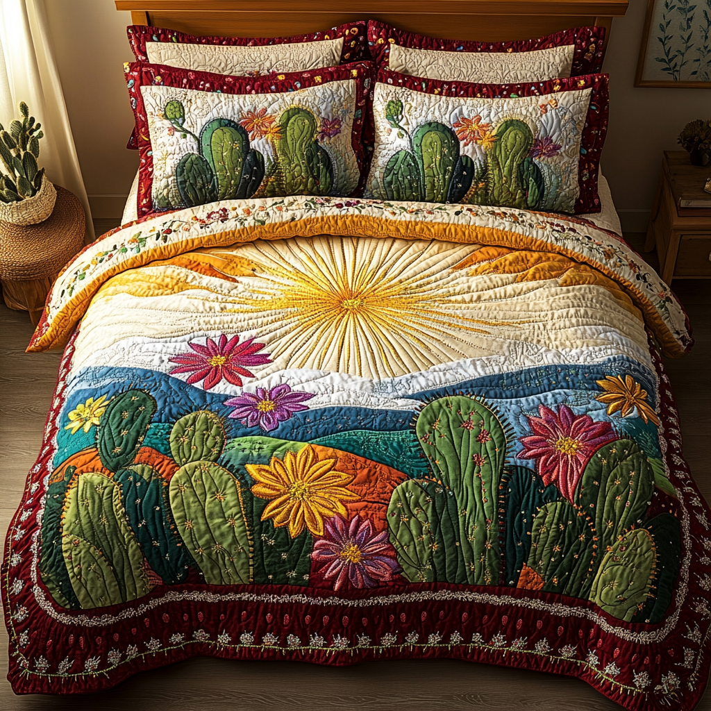 Desert Dreams Quilted Bedding Set Duvet Cover Bedspread Cactus Gifts For Him Desert Dreams Quilted Bedding Set Duvet Cover Bedspread Cactus Gifts For Him