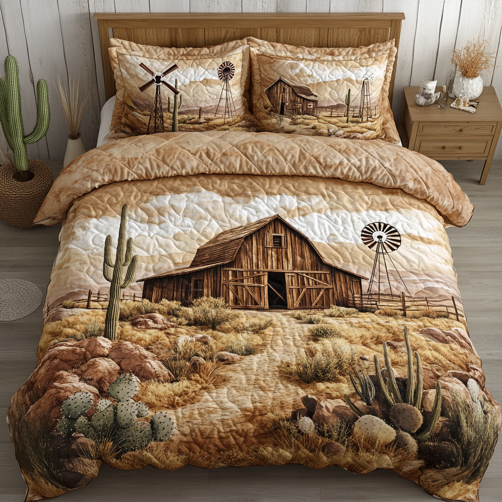 Desert Homestead Quilted Bedding Set Duvet Cover Bed Sheet Set Cactus Theme Gifts Desert Homestead Quilted Bedding Set Duvet Cover Bed Sheet Set Cactus Theme Gifts