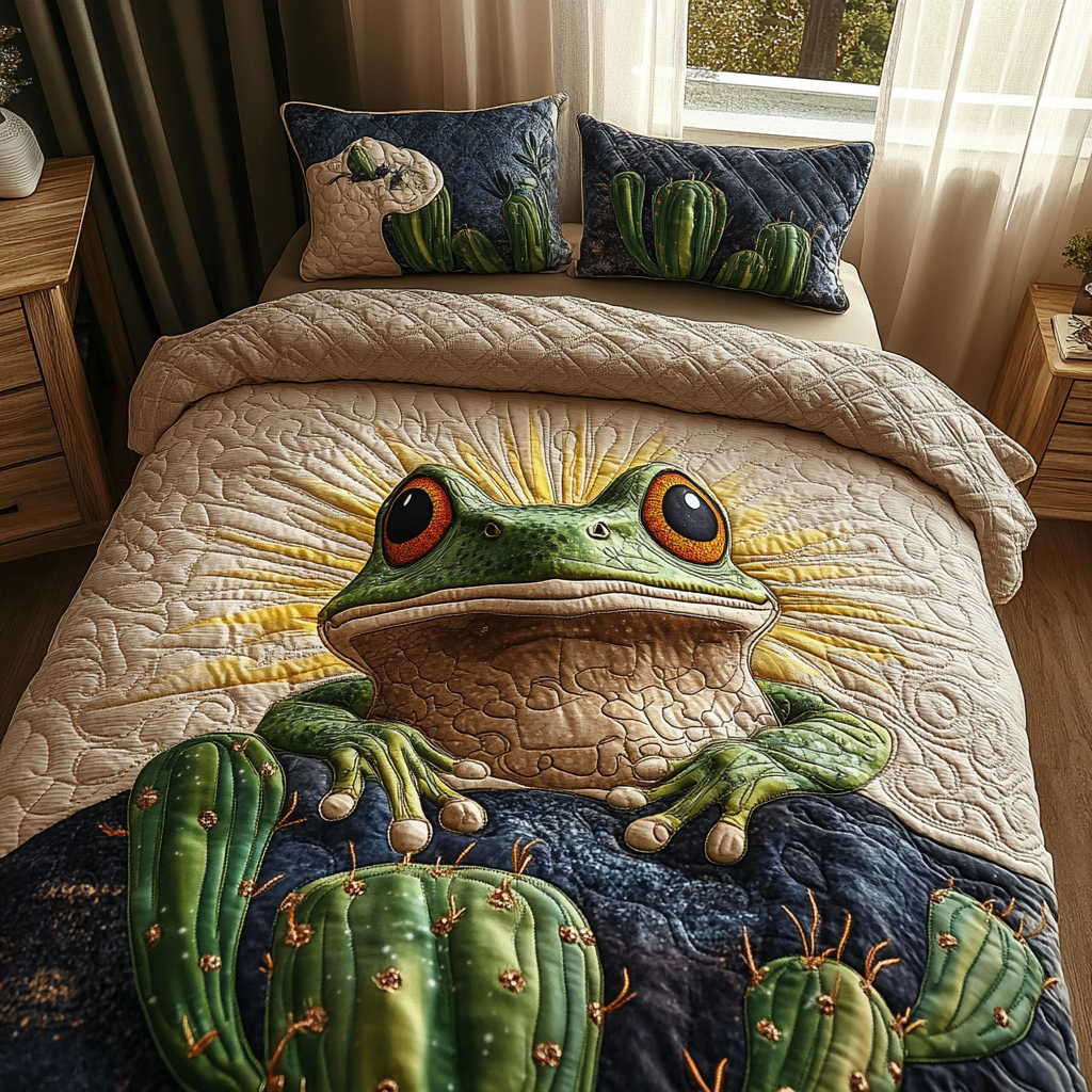 Desert Hopper Quilted Bedding Set Duvet Cover Bed Sheet Set Cactus Themed Gifts Desert Hopper Quilted Bedding Set Duvet Cover Bed Sheet Set Cactus Themed Gifts