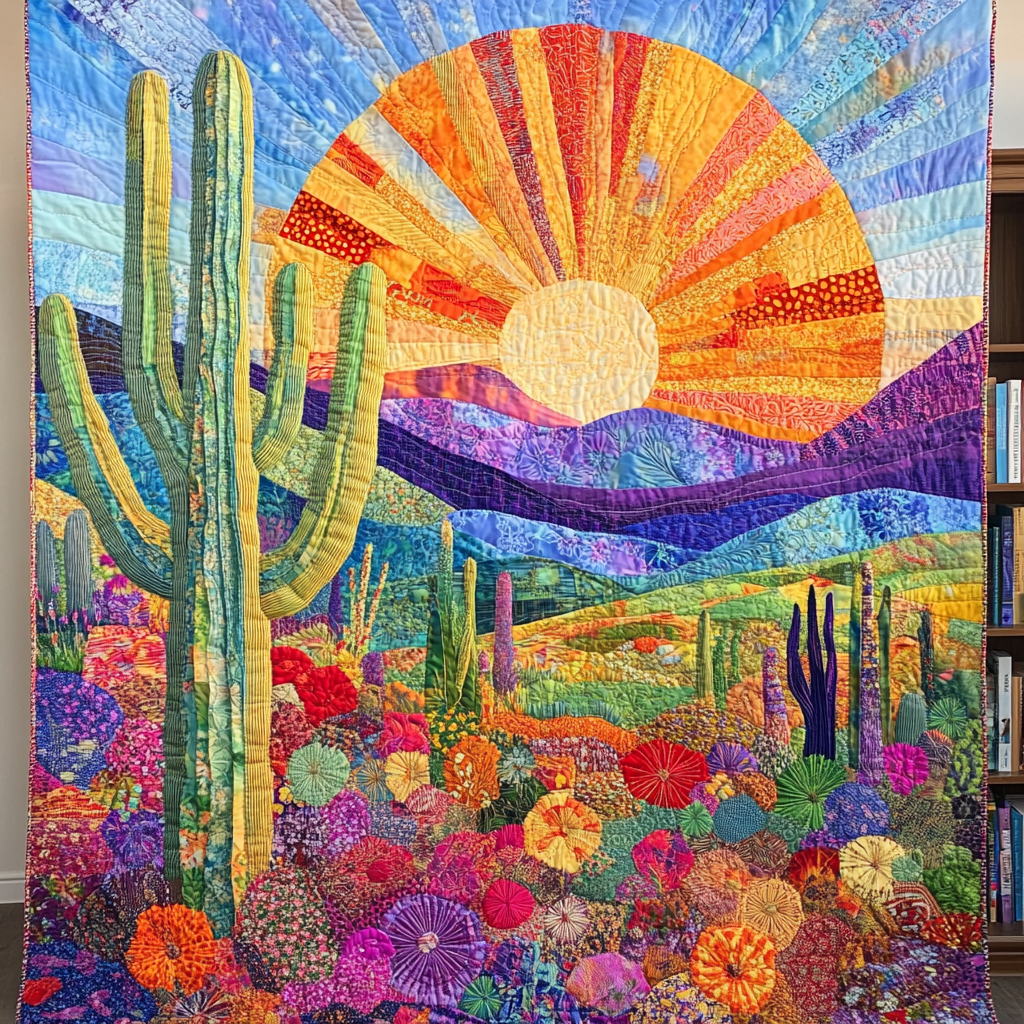 Desert Landscape Quilted Blanket Cute Colorful Blanket Things To Get Mom For Christmas