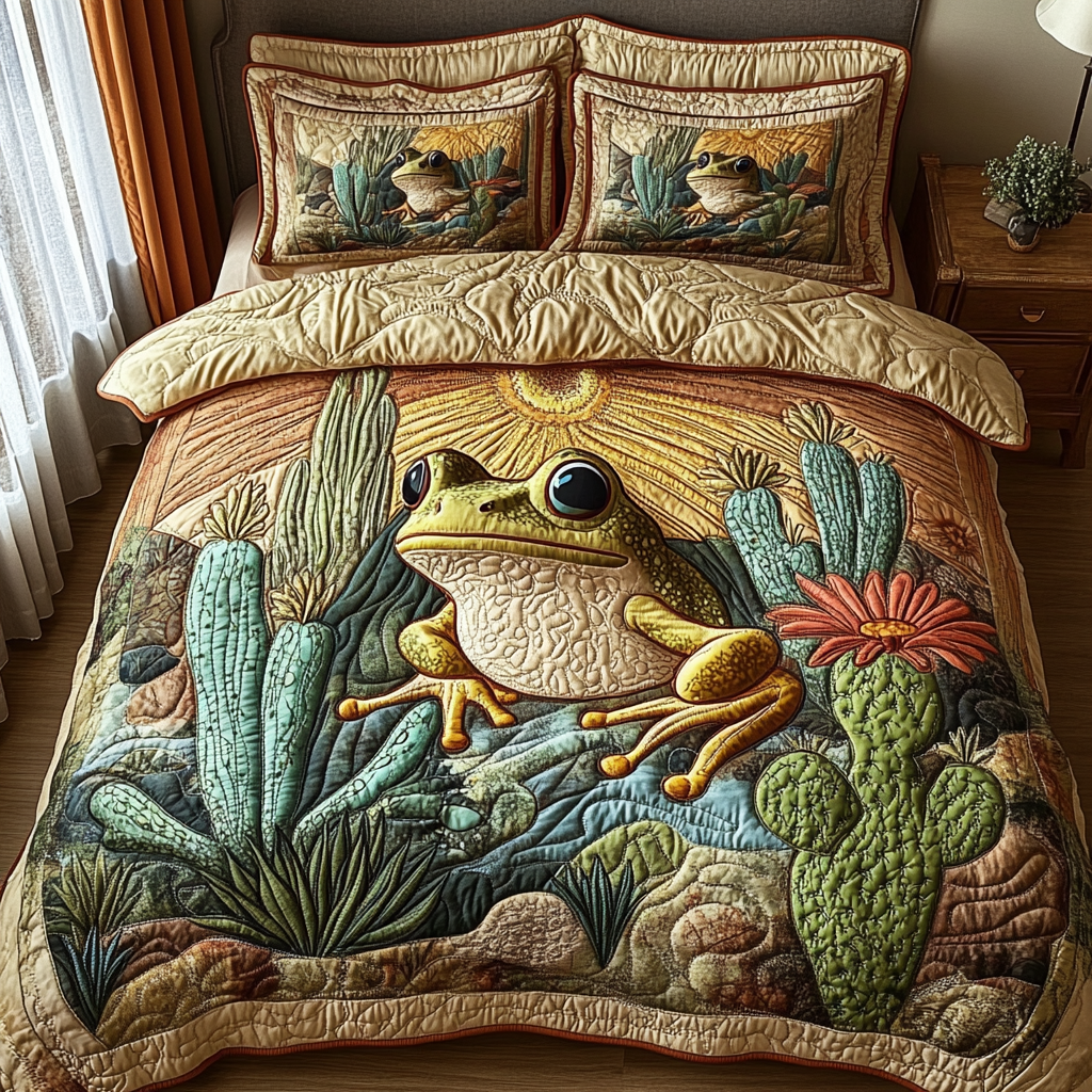 Desert Pond Prince Quilted Bedding Set Duvet Cover Bed Sheet Set Cactus Birthday Gift