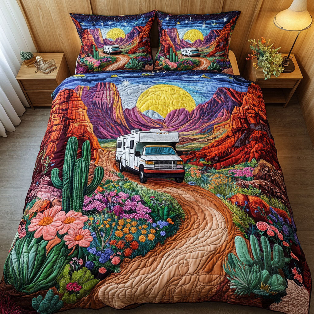 Desert Road Trip Quilted Bedding Set Duvet Cover Bedspread Camping Gifts Fathers Day Desert Road Trip Quilted Bedding Set Duvet Cover Bedspread Camping Gifts Fathers Day