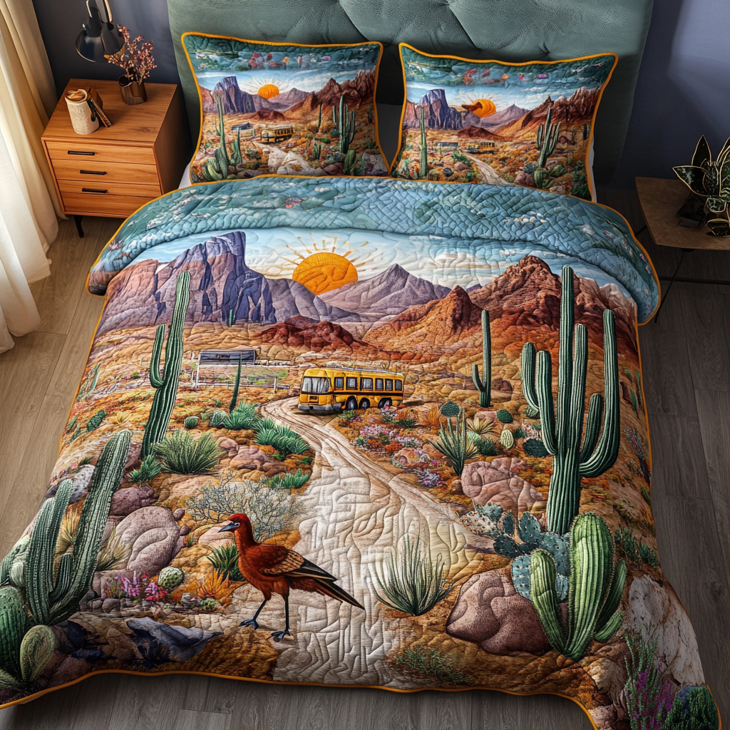 Desert Serenity Quilted Bedding Set Duvet Cover Bedspread Awesome Gifts For Cactus Lovers Desert Serenity Quilted Bedding Set Duvet Cover Bedspread Awesome Gifts For Cactus Lovers