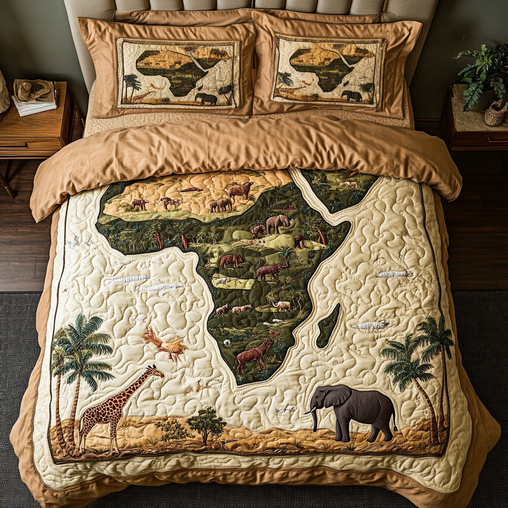 Desert Trek Quilted Bedding Set Duvet Cover Merch African American Gifts For Her Desert Trek Quilted Bedding Set Duvet Cover Merch African American Gifts For Her
