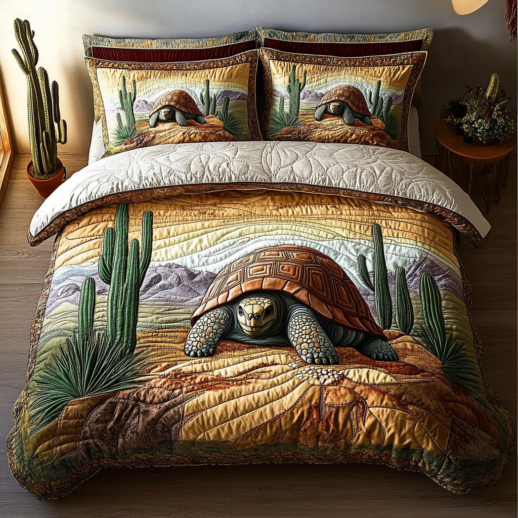 Desert Wanderer Quilted Bedding Set Duvet Cover Bedspread Gifts For A Turtle Lover Desert Wanderer Quilted Bedding Set Duvet Cover Bedspread Gifts For A Turtle Lover