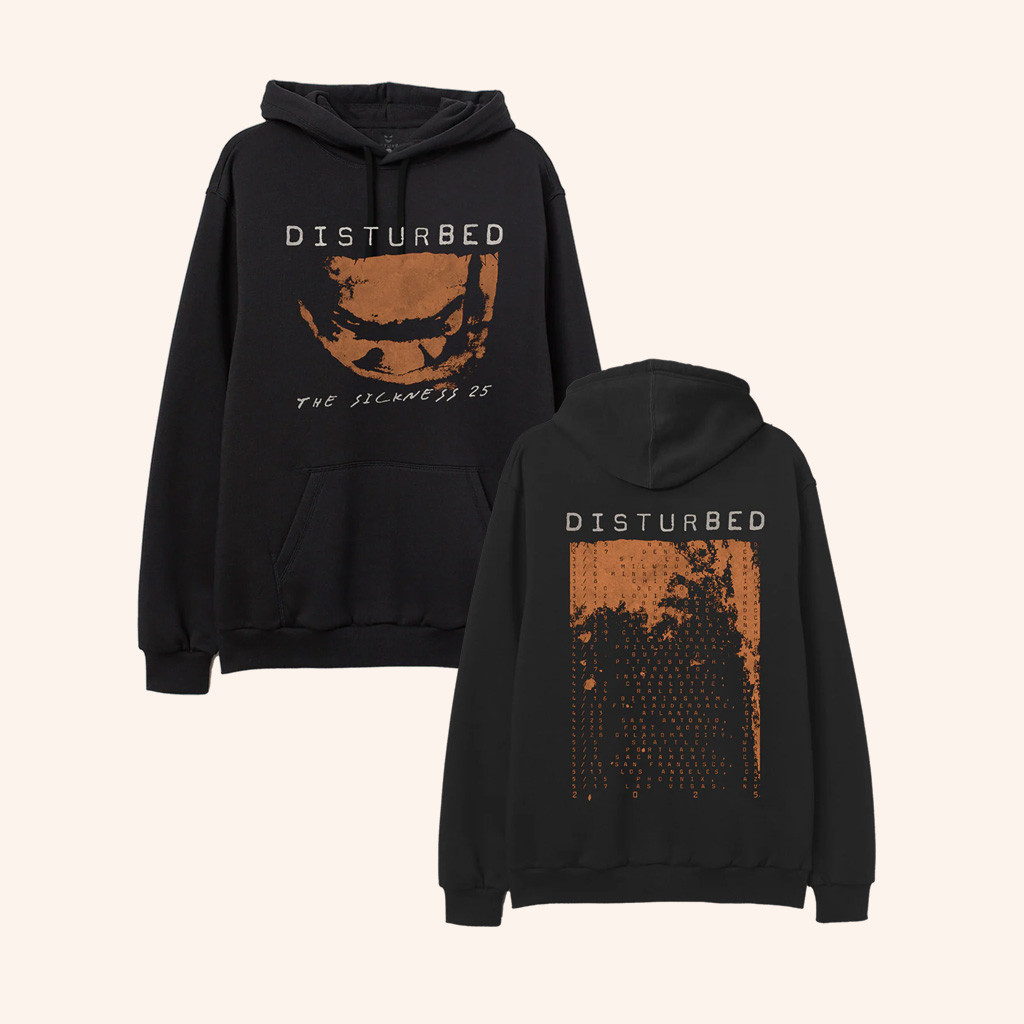 Disturbed Merch The Sickness Tour 2025 Hoodie Music Lover Gifts For Him Disturbed Merch The Sickness Tour 2025 Hoodie Music Lover Gifts For Him