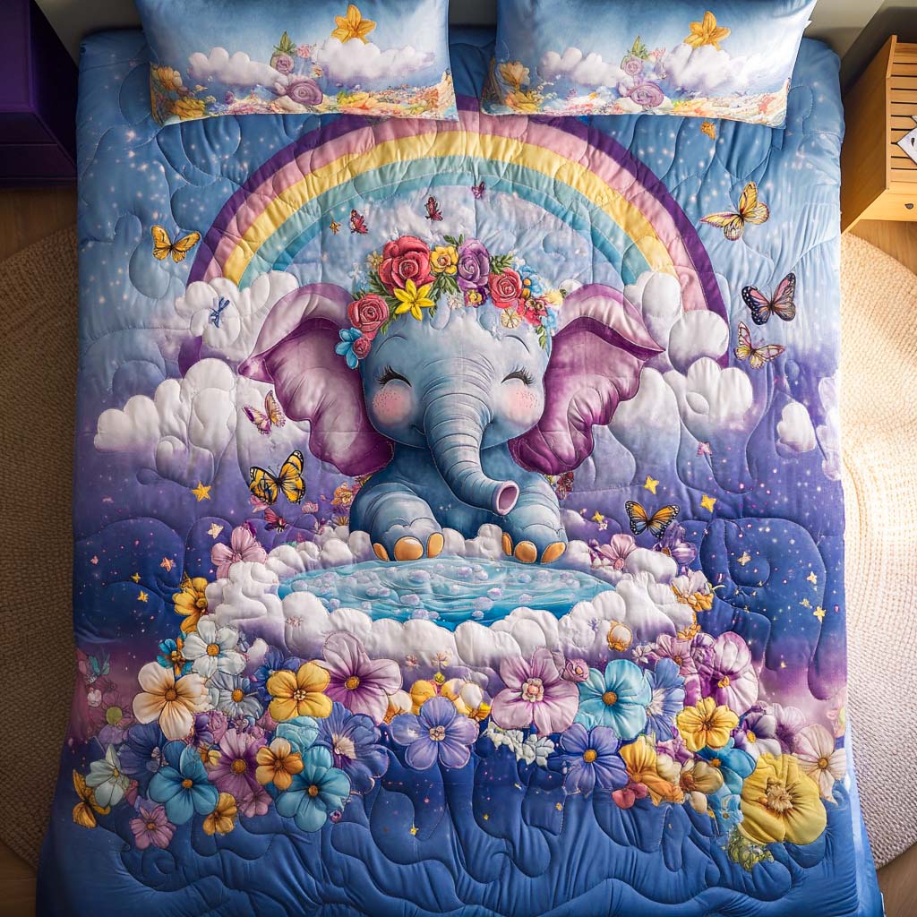 Divine Elephant Quilted Bedding Set Duvet Cover Bed Sheet Set Elephant Gifts For Him Divine Elephant Quilted Bedding Set Duvet Cover Bed Sheet Set Elephant Gifts For Him