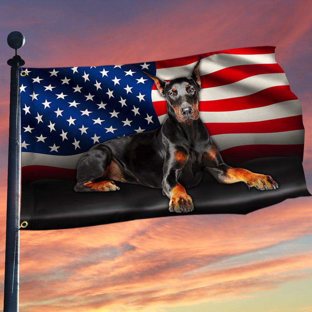 Dobermann Dog American Flag Patriotic Flag Home Decor Gifts For Dog Lovers Dobermann Dog American Flag Patriotic Flag Home Decor Gifts For Dog Lovers