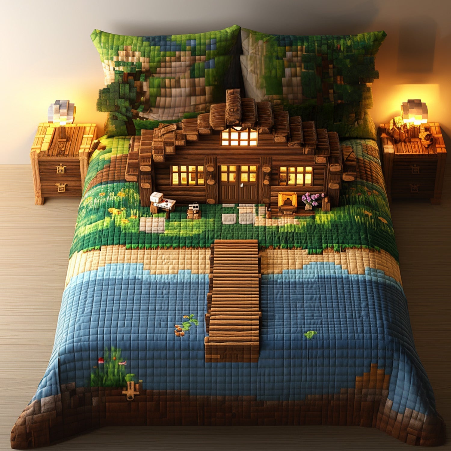 Dockside Escape Quilted Bedding Set Duvet Cover Bed Sheet Set Best Fishing Gifts For Dad Dockside Escape Quilted Bedding Set Duvet Cover Bed Sheet Set Best Fishing Gifts For Dad