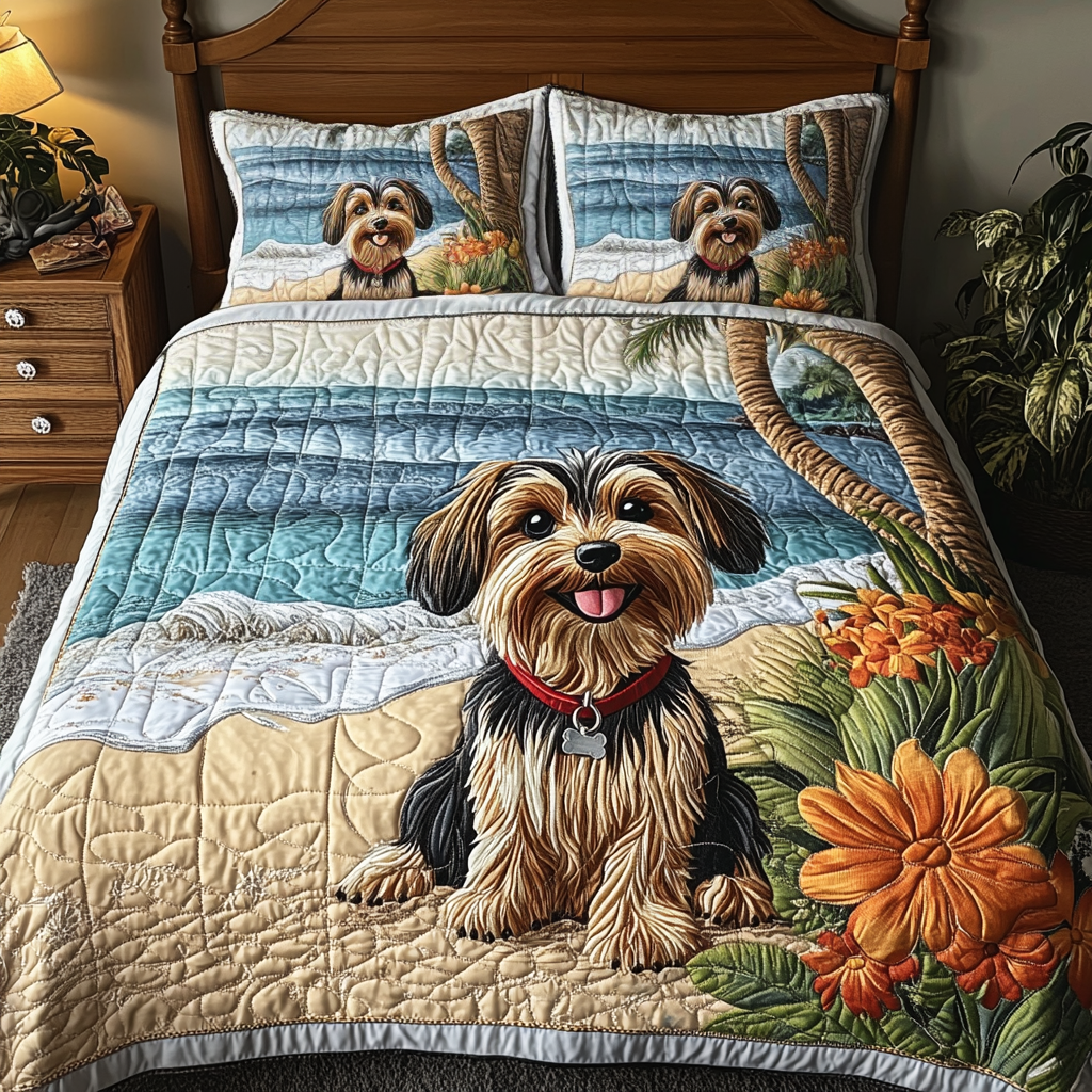 Doggy Delight Quilted Bedding Set Duvet Cover Bed Sheet Set Yorkshire Terrier Stuff Doggy Delight Quilted Bedding Set Duvet Cover Bed Sheet Set Yorkshire Terrier Stuff