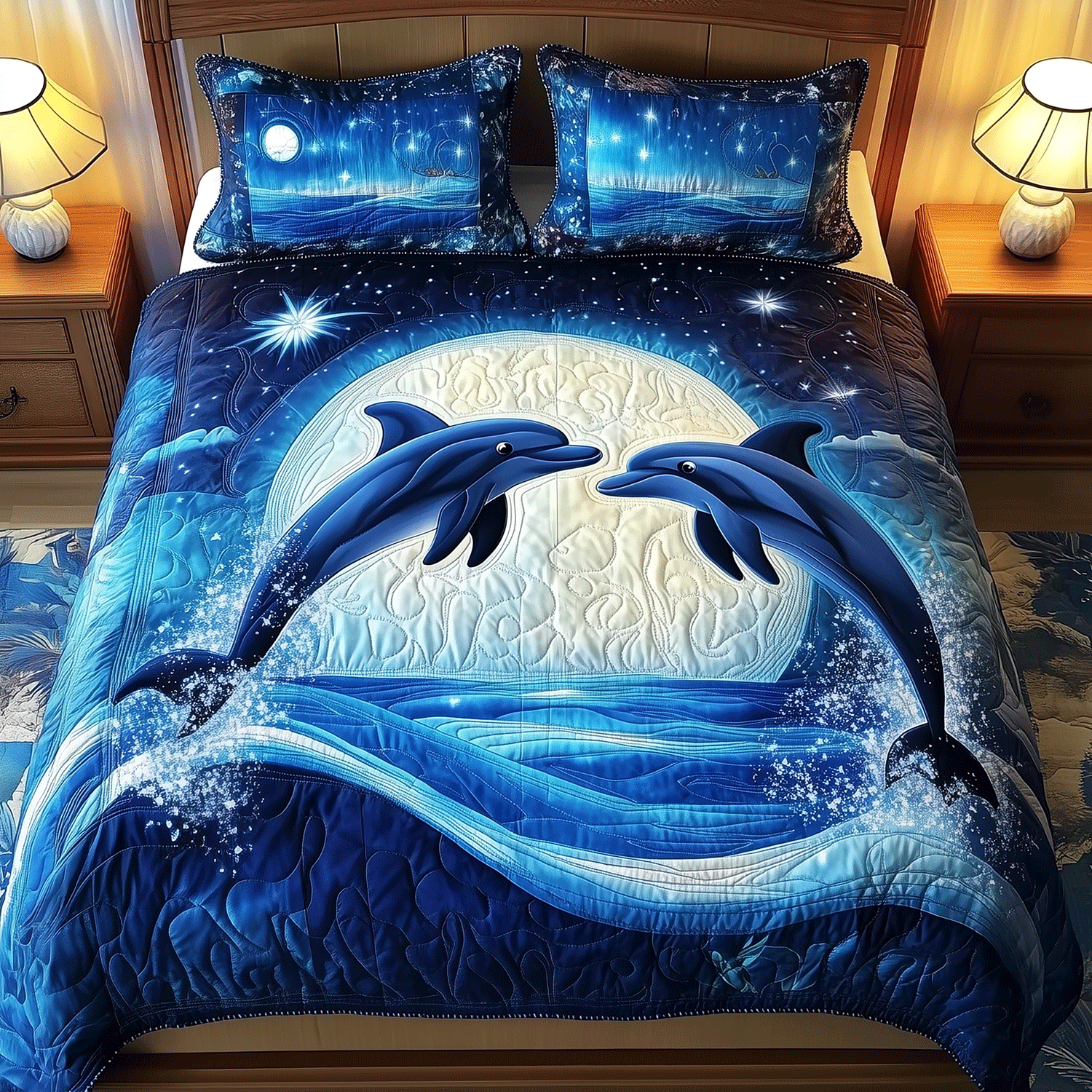 Dolphin Splash Quilted Bedding Set Duvet Cover Bedspread Dolphin Gift Ideas Dolphin Splash Quilted Bedding Set Duvet Cover Bedspread Dolphin Gift Ideas