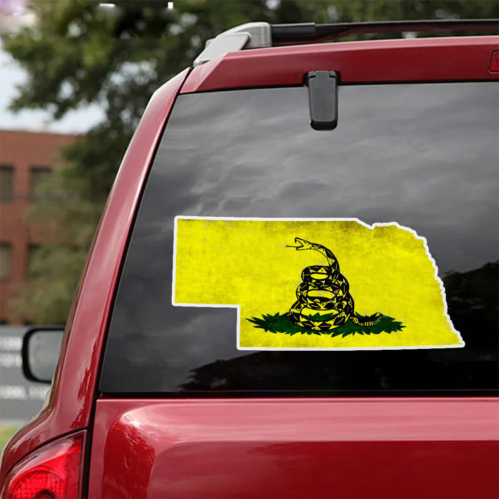 Don't Tread On Me Nebraska Map Car Stickers 2nd Amendment Car Decal Gifts For Gun Lovers