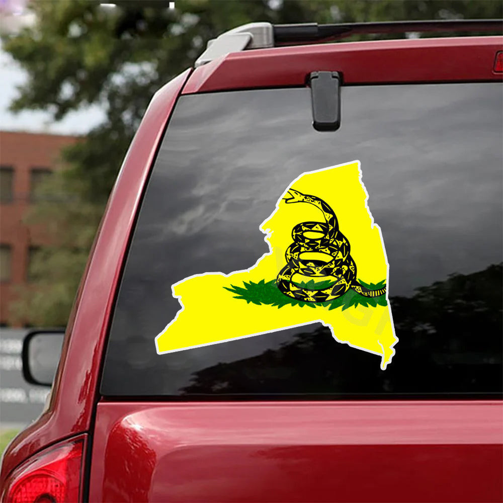 Don't Tread On Me New York State Shape Car Stickers Gadsden Flag New York Car Stickers Don't Tread On Me New York State Shape Car Stickers Gadsden Flag New York Car Stickers