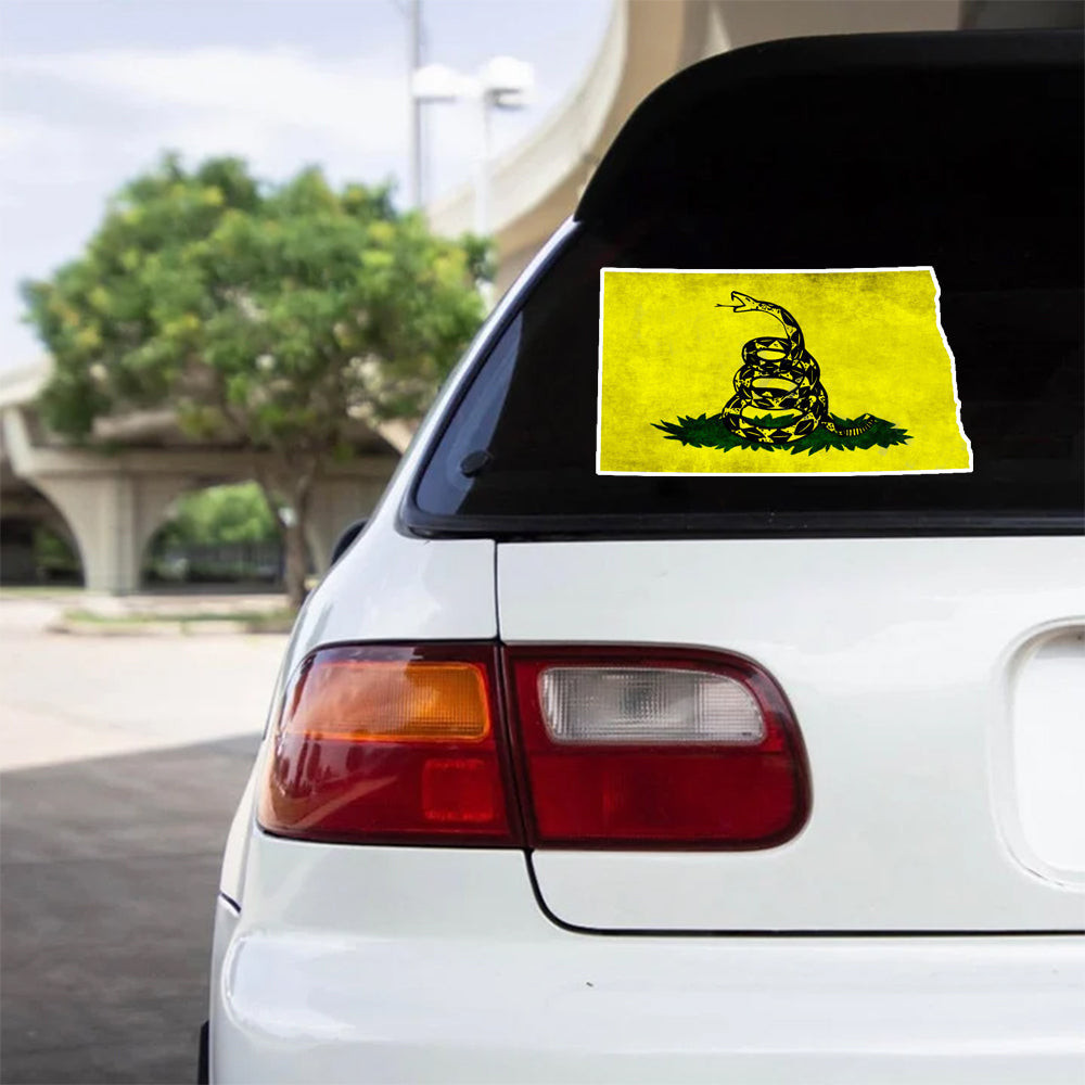 Don't Tread On Me North Dakota Map Car Stickers Patriotic Car Decal Right To Bear Arms Merch Don't Tread On Me North Dakota Map Car Stickers Patriotic Car Decal Right To Bear Arms Merch