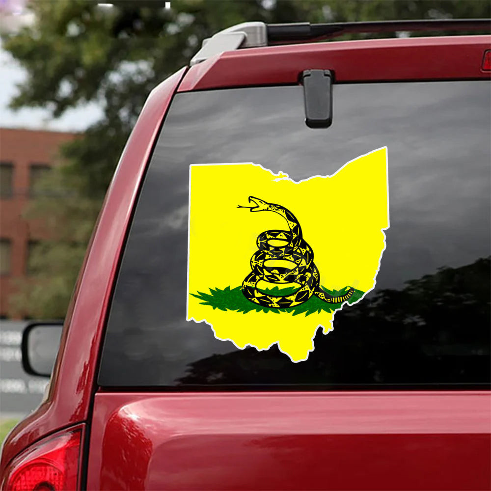 Dont Tread On Me Ohio State Shaped Car Stickers Gadsden Flag Patriot Car Decal Gun Lovers Gifts Dont Tread On Me Ohio State Shaped Car Stickers Gadsden Flag Patriot Car Decal Gun Lovers Gifts