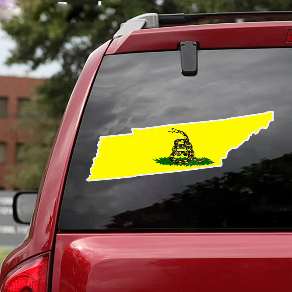 Don't Tread On Me Tennessee State Shaped Car Stickers Gadsden Flag Merch Patriotic Car Decal Don't Tread On Me Tennessee State Shaped Car Stickers Gadsden Flag Merch Patriotic Car Decal