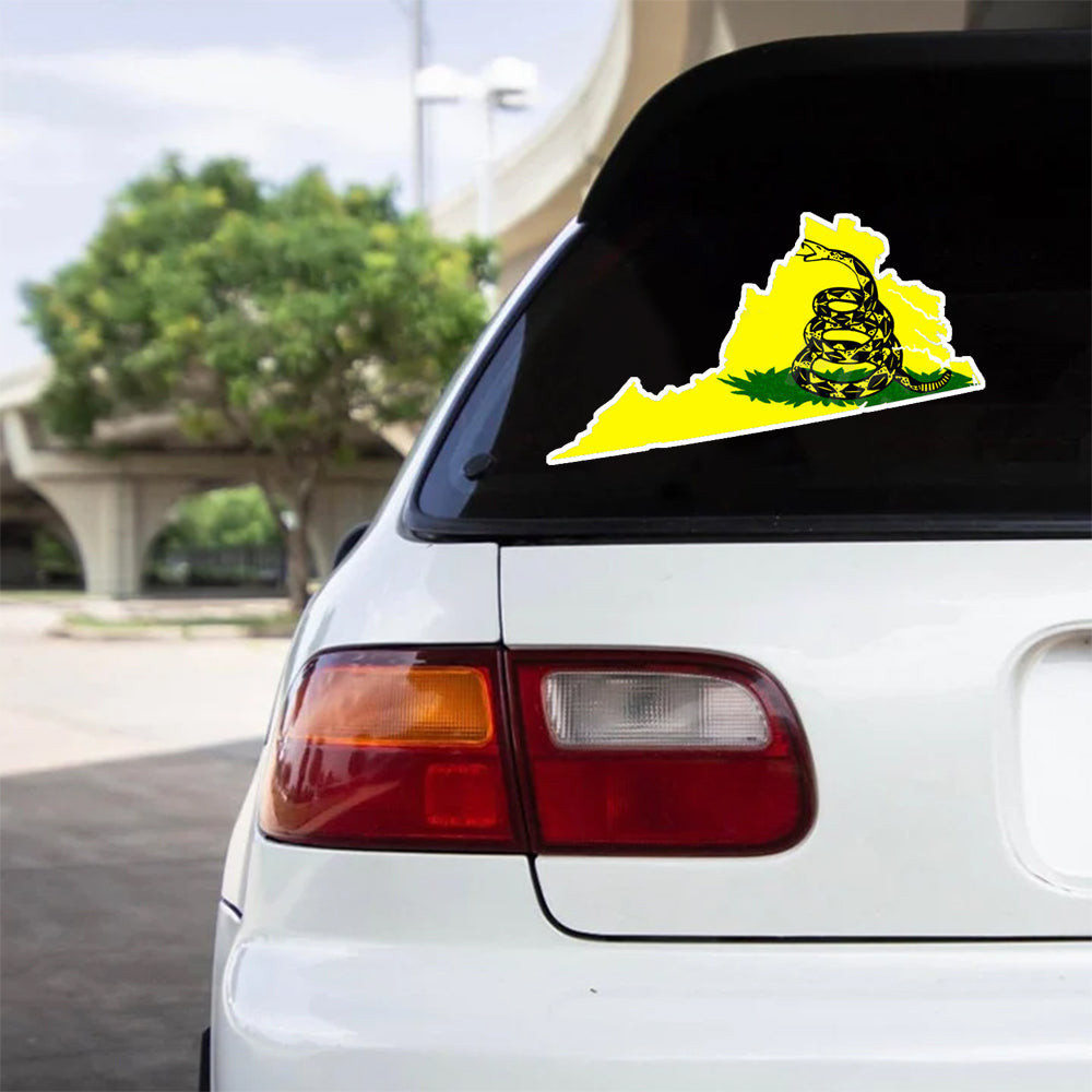 Don't Tread On Me Virginia Map Car Stickers Patriotic Car Decal Second Amendment Merchandise Don't Tread On Me Virginia Map Car Stickers Patriotic Car Decal Second Amendment Merchandise
