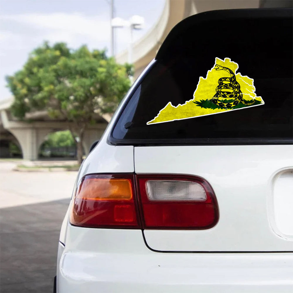 Don't Tread On Me Virginia Map Car Stickers Patriotic Vintage Car Decal Second Amendment Merch Don't Tread On Me Virginia Map Car Stickers Patriotic Vintage Car Decal Second Amendment Merch