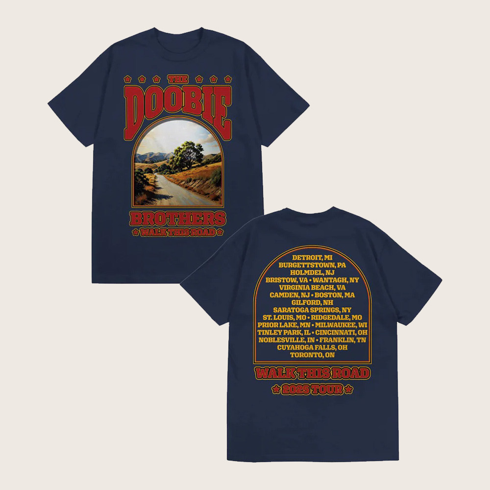 Doobie Brothers Merch Walk This Road 2025 Tour T-Shirt Good Christmas Gifts For Men Doobie Brothers Merch Walk This Road 2025 Tour T-Shirt Good Christmas Gifts For Men