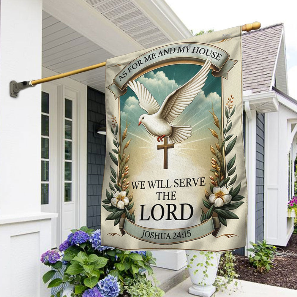 Dove As For Me And My House We Will Serve The Lord Flag Faith Christian Home Decor Dove As For Me And My House We Will Serve The Lord Flag Faith Christian Home Decor