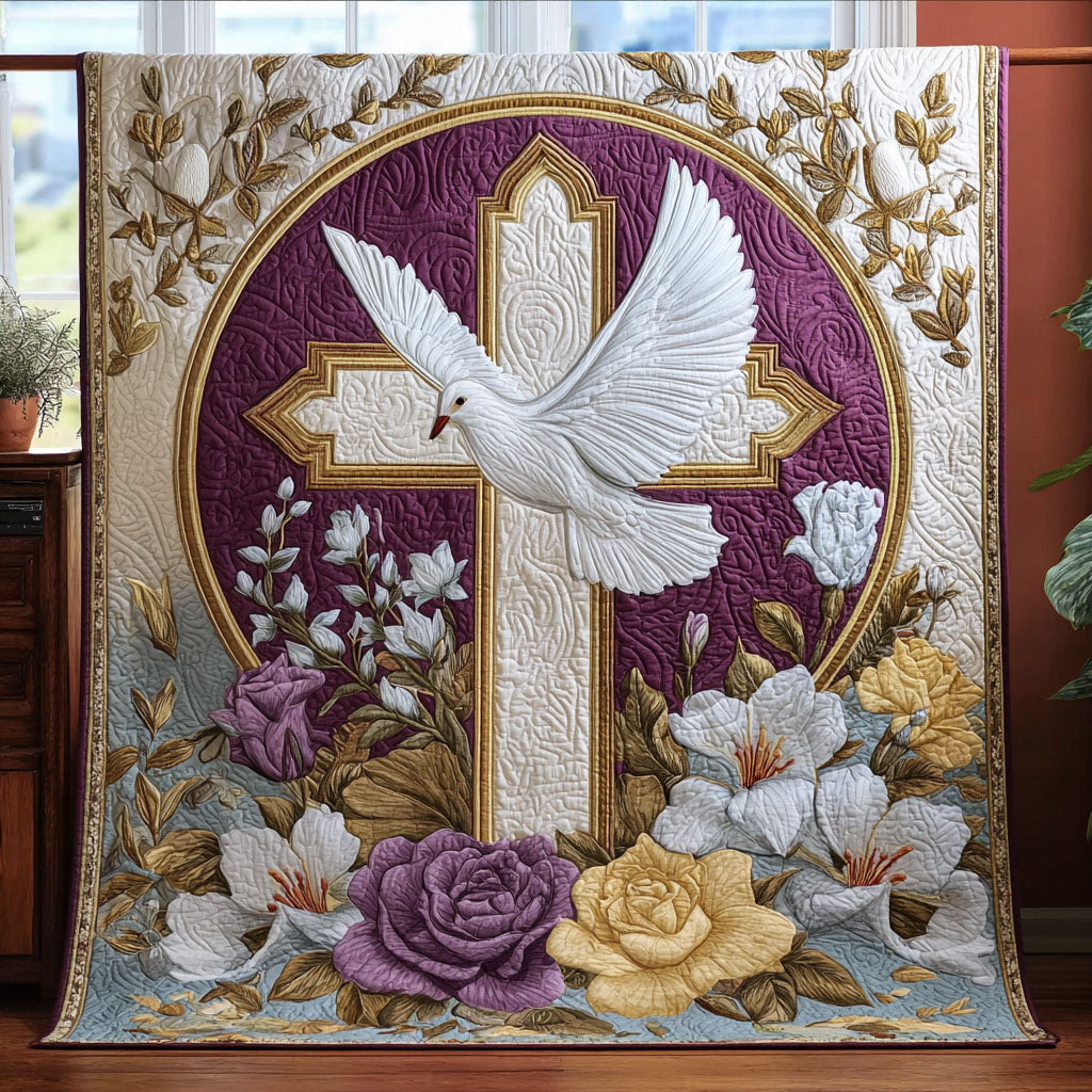 Dove in Bloom Quilted Blanket Nice Throw Blanket Faith Inspired Gifts Dove in Bloom Quilted Blanket Nice Throw Blanket Faith Inspired Gifts