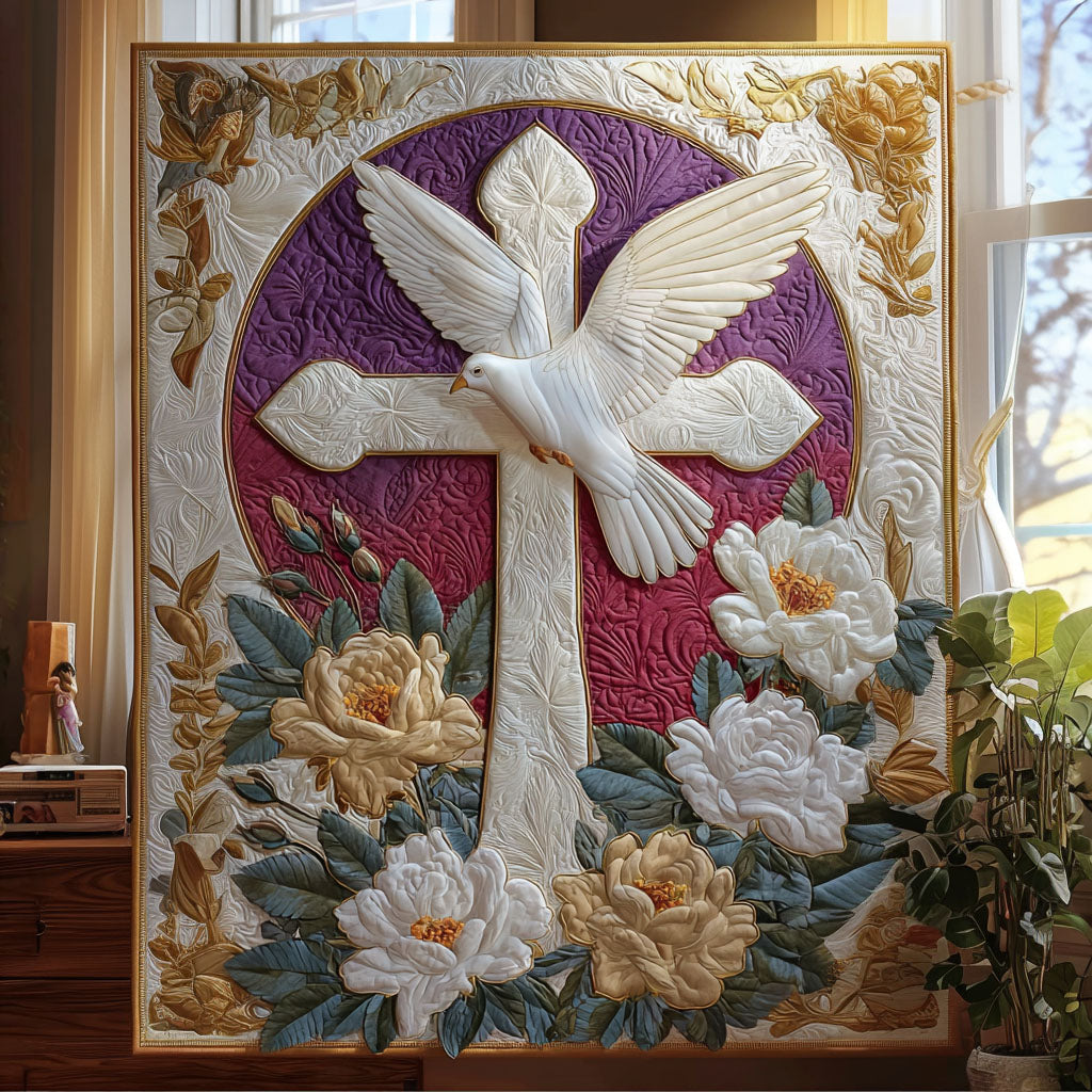 Dove of Peace Quilted Blanket Nice Throw Blanket Faith Gifts For Friends Dove of Peace Quilted Blanket Nice Throw Blanket Faith Gifts For Friends
