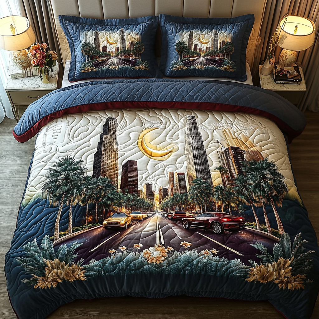 Downtown Los Angeles Quilted Bedding Set Duvet Cover Bedspread Christmas Gifts For Brothers Girlfriend Downtown Los Angeles Quilted Bedding Set Duvet Cover Bedspread Christmas Gifts For Brothers Girlfriend