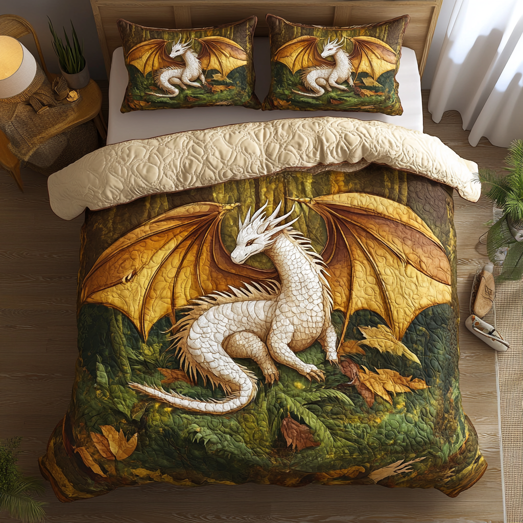 Dragon Autumn Quilted Bedding Set Duvet Cover Bedspreads Novelty Dragon Gifts Dragon Autumn Quilted Bedding Set Duvet Cover Bedspreads Novelty Dragon Gifts