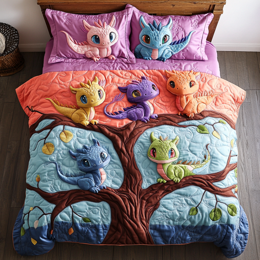 Dragon Breath Quilted Bedding Set Duvet Cover Bed Sheet Set Best Gift For Dragon Lovers Dragon Breath Quilted Bedding Set Duvet Cover Bed Sheet Set Best Gift For Dragon Lovers
