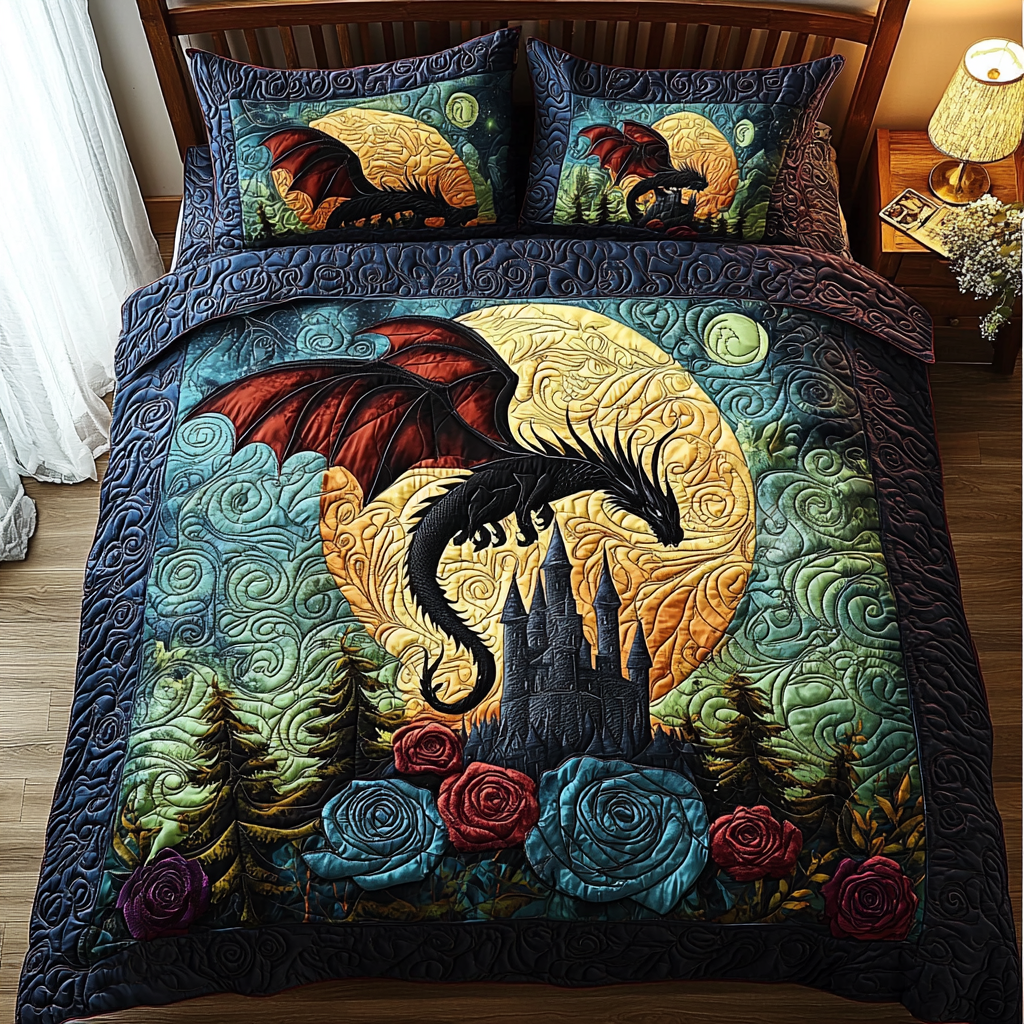 Dragon Domain Quilted Bedding Set Duvet Cover Bedspreads Great Dragon Lover Gifts Dragon Domain Quilted Bedding Set Duvet Cover Bedspreads Great Dragon Lover Gifts