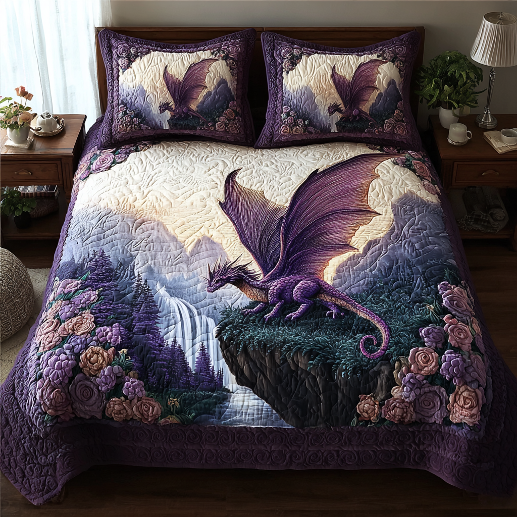 Dragon Embrace Quilted Bedding Set Duvet Cover Merch AwesomeDragon Lover Gift Ideas Dragon Embrace Quilted Bedding Set Duvet Cover Merch AwesomeDragon Lover Gift Ideas