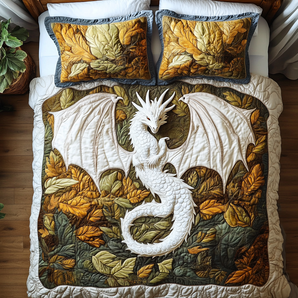 Dragon Fall Forest Quilted Bedding Set Duvet Cover Bedspreads Awesome Gifts For Dragon Lovers Dragon Fall Forest Quilted Bedding Set Duvet Cover Bedspreads Awesome Gifts For Dragon Lovers