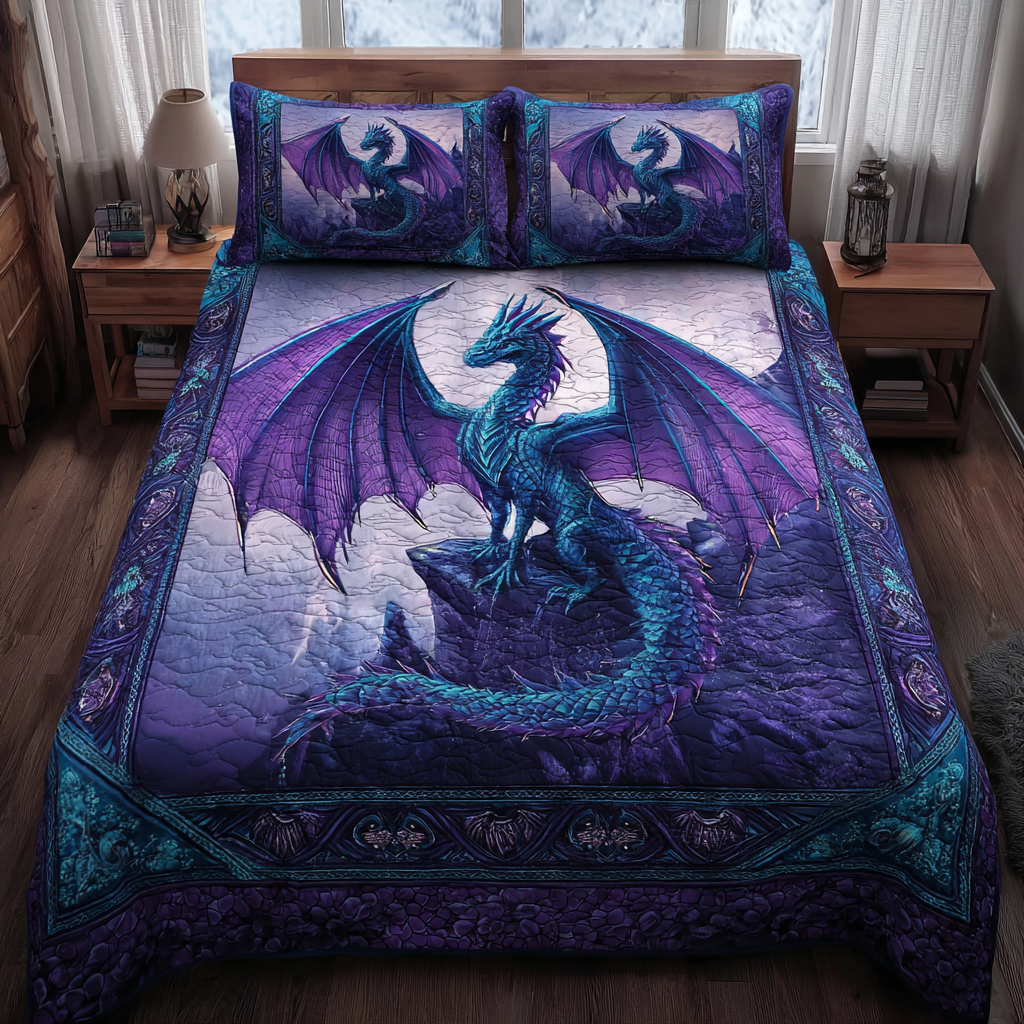 Dragon Flight Quilted Bedding Set Duvet Cover Merch Novelty Dragon Gifts Dragon Flight Quilted Bedding Set Duvet Cover Merch Novelty Dragon Gifts