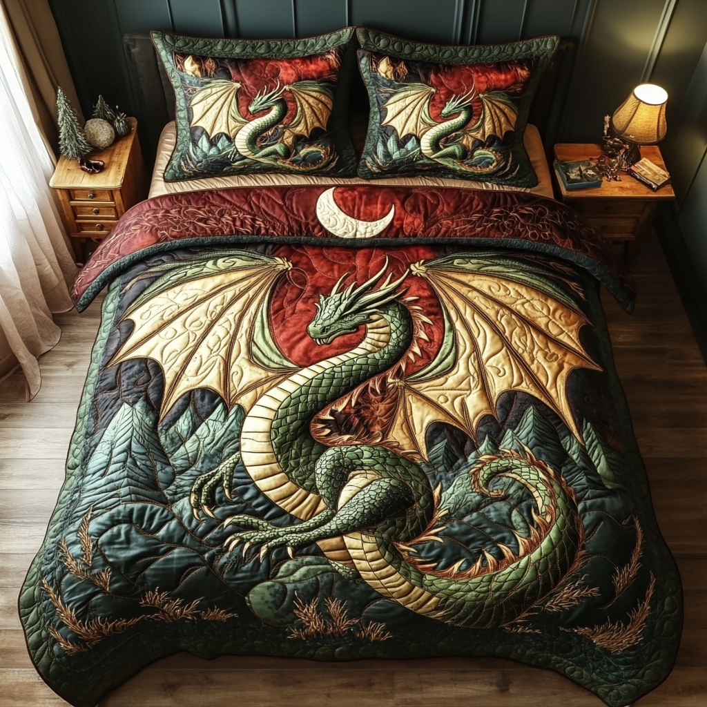 Dragon Legend Quilted Bedding Set Duvet Cover Bed Sheet Set Birthday Presents For Dragon Lovers Dragon Legend Quilted Bedding Set Duvet Cover Bed Sheet Set Birthday Presents For Dragon Lovers