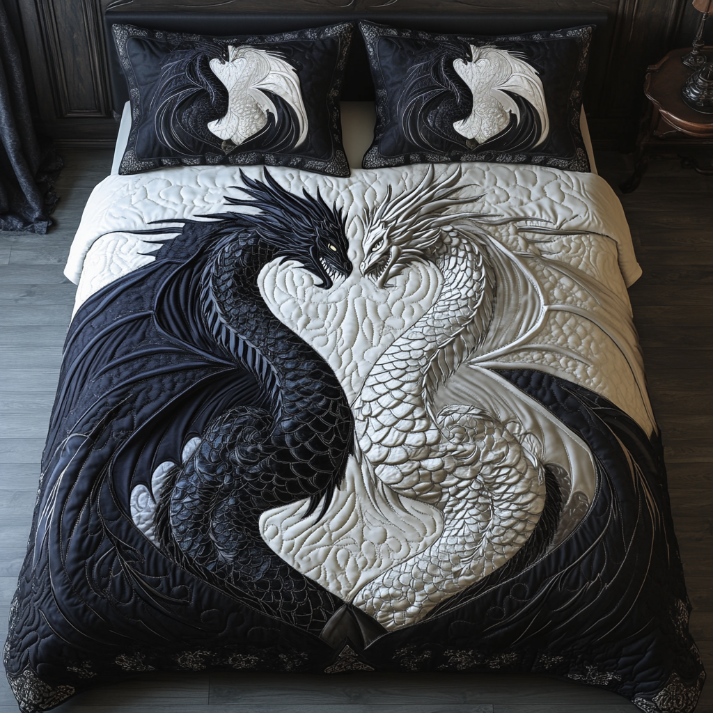 Dragon Legend Quilted Bedding Set Duvet Cover Merch Unusual Dragon Gifts Dragon Legend Quilted Bedding Set Duvet Cover Merch Unusual Dragon Gifts