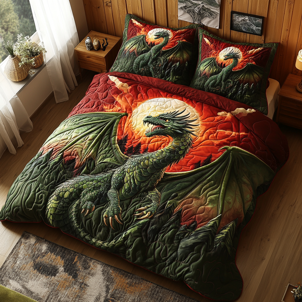 Dragon Moon Quilted Bedding Set Duvet Cover Bed Sheet Set Best Dragon Gifts For Christmas Dragon Moon Quilted Bedding Set Duvet Cover Bed Sheet Set Best Dragon Gifts For Christmas