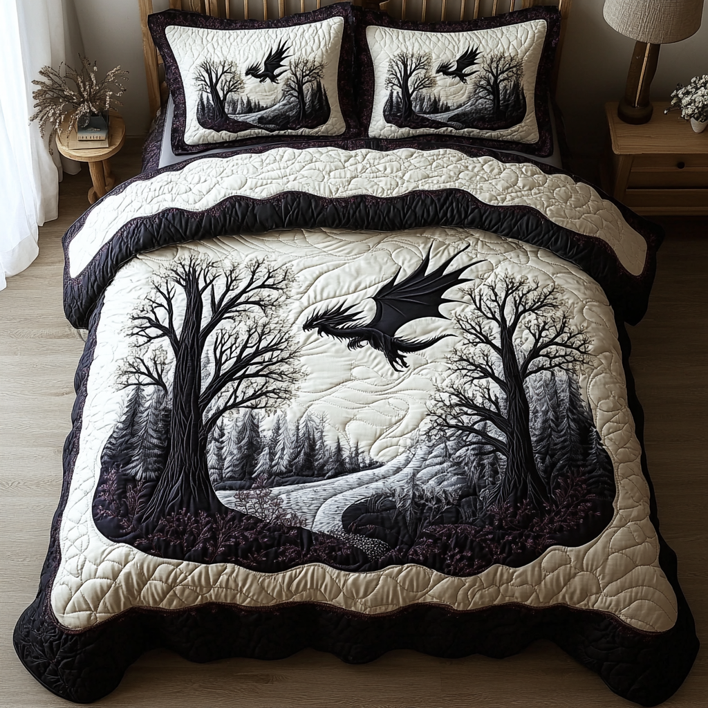 Dragon Power Quilted Bedding Set Duvet Cover Merch Dragon Father's Day Presents Dragon Power Quilted Bedding Set Duvet Cover Merch Dragon Father's Day Presents