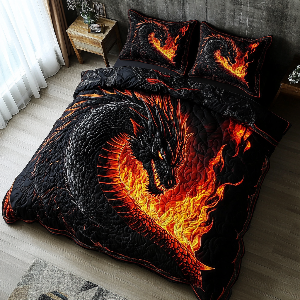 Dragon Quest Quilted Bedding Set Duvet Cover Merch Dragon Gifts For Dad