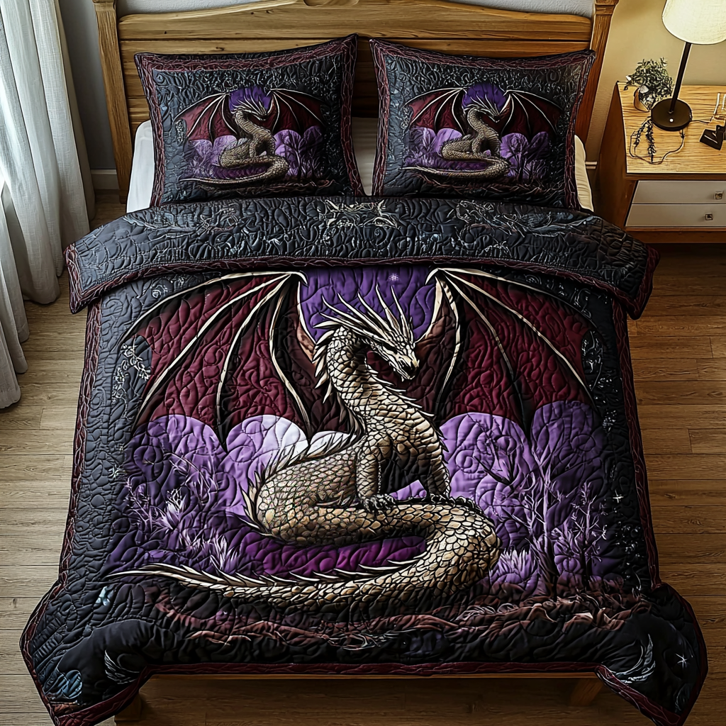 Dragon Silver Wings Quilted Bedding Set Duvet Cover Bedspreads Dragon Gift Ideas Dragon Silver Wings Quilted Bedding Set Duvet Cover Bedspreads Dragon Gift Ideas
