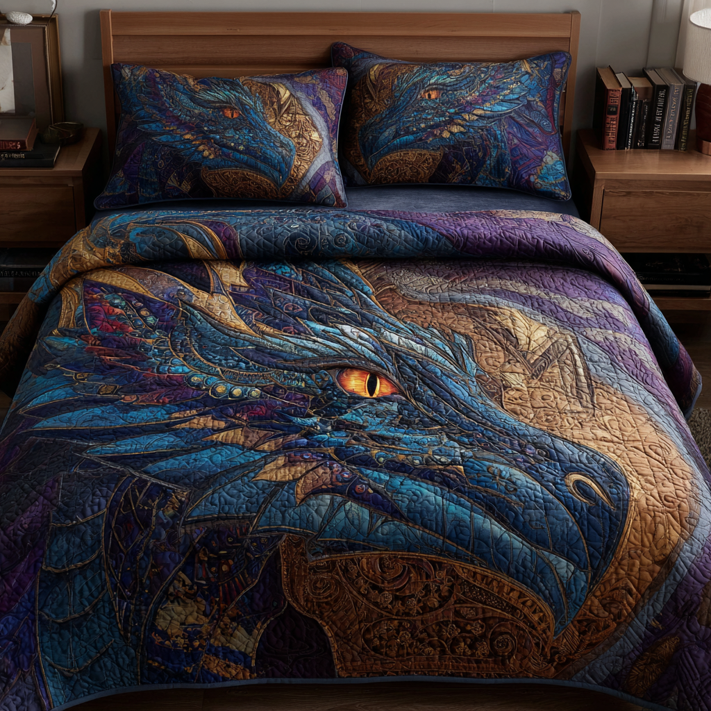 Dragon Soul Quilted Bedding Set Duvet Cover Bed Sheet Set Gift For Dragon Lover Dragon Soul Quilted Bedding Set Duvet Cover Bed Sheet Set Gift For Dragon Lover