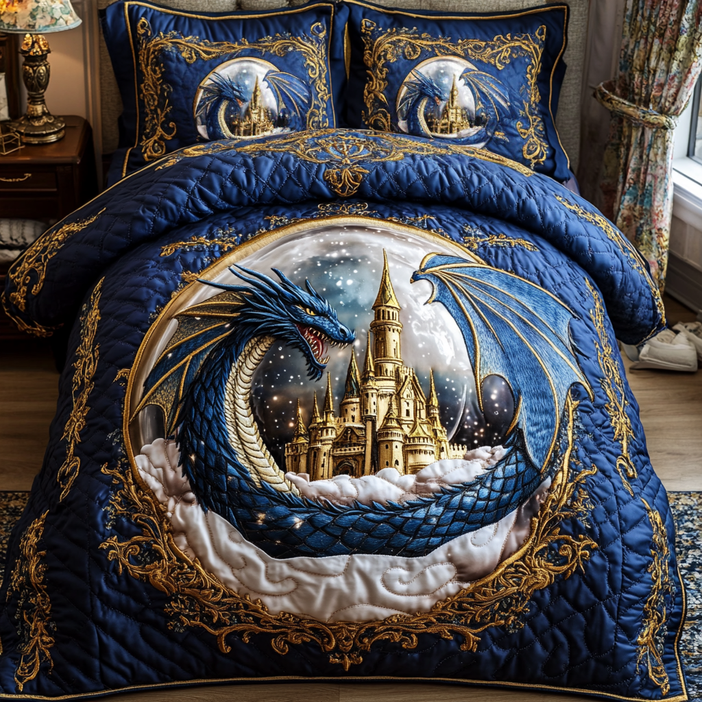 Dragon Soul Quilted Bedding Set Duvet Cover Bed Sheet Set Unique Best Gifts For DragonLovers