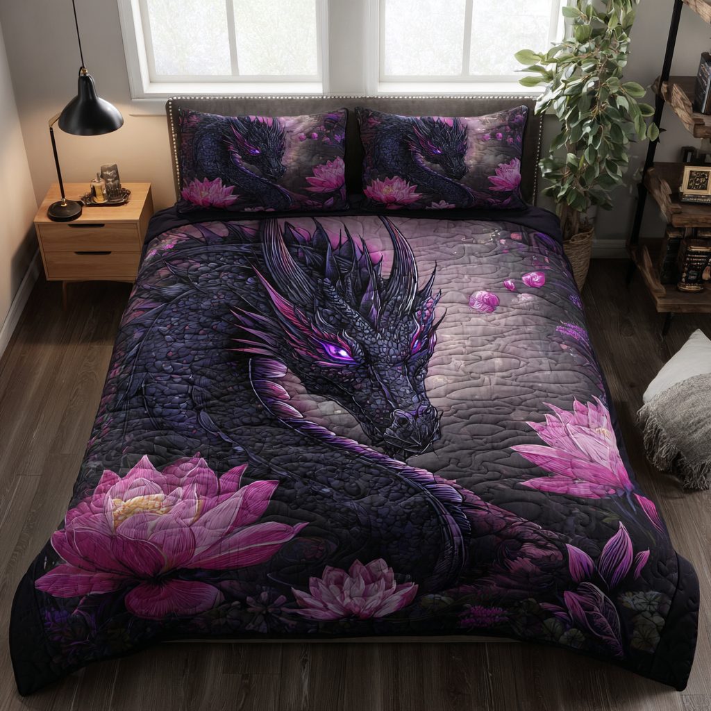 Dragon Wings Quilted Bedding Set Duvet Cover Bed Sheet Set Unique Dragon Gifts