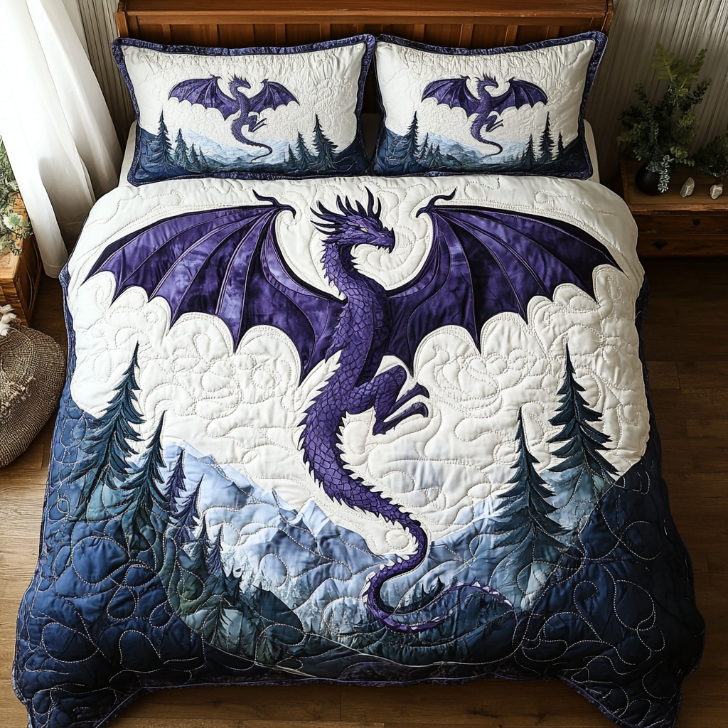 Dragon Winter Charm Quilted Bedding Set Duvet Cover Bedspreads Dragon Themed Birthday Gifts Dragon Winter Charm Quilted Bedding Set Duvet Cover Bedspreads Dragon Themed Birthday Gifts