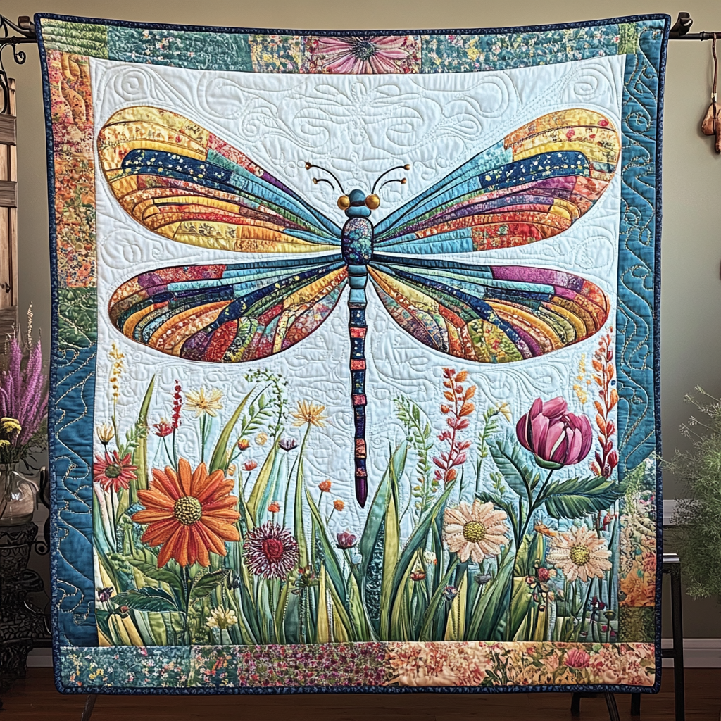 Dragonfly Dance Quilted Blanket Cute Colorful Blanket Presents For Dragonfly Lovers Women Dragonfly Dance Quilted Blanket Cute Colorful Blanket Presents For Dragonfly Lovers Women