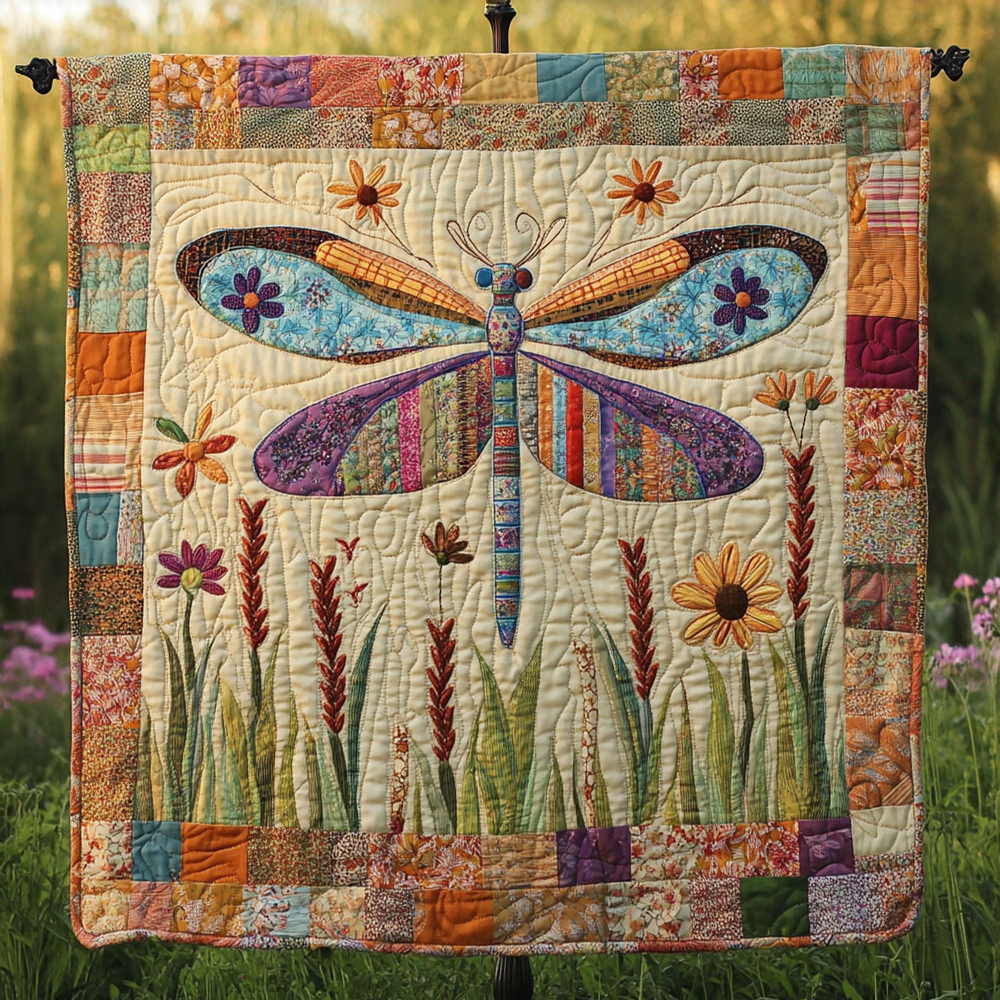 Dragonfly Dance Quilted Blanket Sofa Throw Blanket Dragonfly Lover Gifts For Women