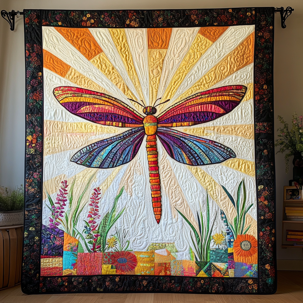 Dragonfly Grace Quilted Blanket Cute Colorful Blanket Birthday Presents For Dragonfly Lovers Dragonfly Grace Quilted Blanket Cute Colorful Blanket Birthday Presents For Dragonfly Lovers