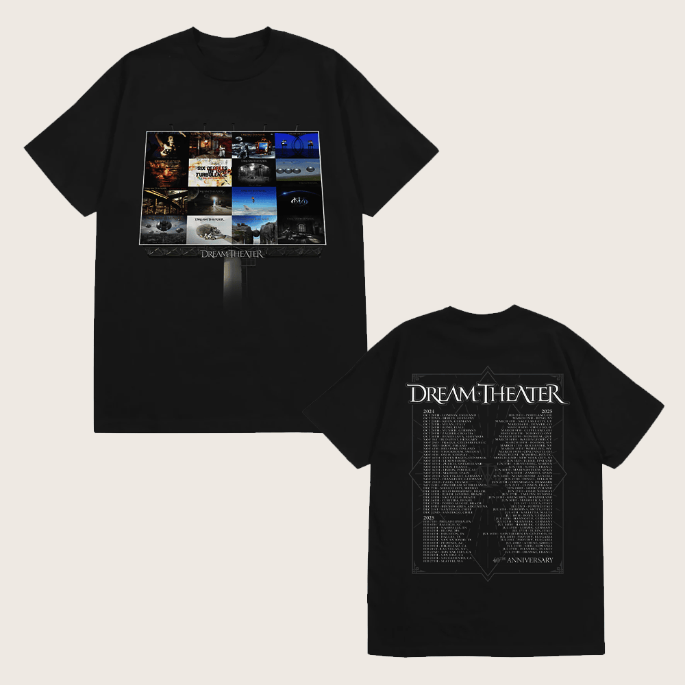 Dream Theater Merch 40th Anniversary Billboard Tour T-Shirt Presents For Music Lovers Dream Theater Merch 40th Anniversary Billboard Tour T-Shirt Presents For Music Lovers